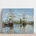 Reproduktion av målningen Båtar på Seine i Rouen - Claude Monet