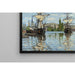 Reproduktion av målningen Båtar på Seine i Rouen - Claude Monet