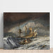Reproduktion av målningen av båtar som transporterar ankare till de holländska krigsfartygen - Joseph Mallord William Turner
