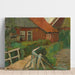 Reproduktion av målningen av bondgårdsbyggnad med bro - Piet Mondrian