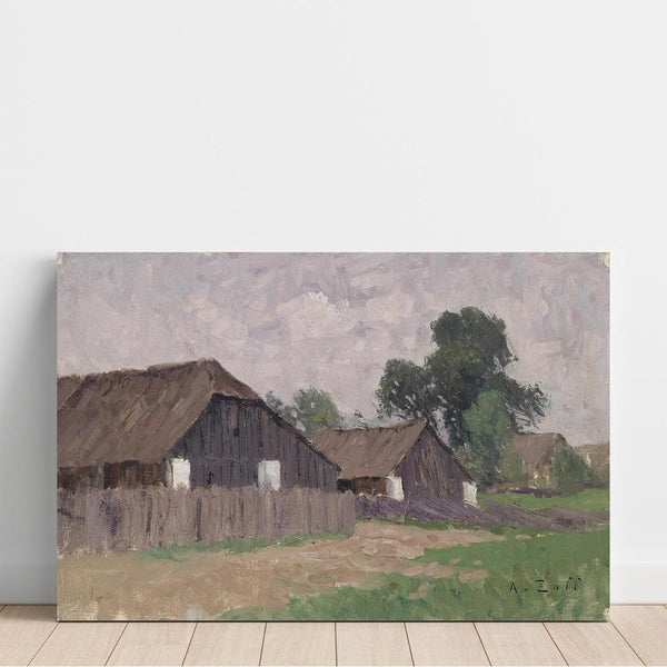 Bauernhäuser bei Klagenfurt - Alfred Zoff | Reproduction Tableau Décoration murale affiche copie