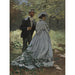 Reproduktion av målningen Bazille och Camille målning för Studie för Lunch på Gräset - Claude Monet