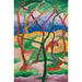 Reproduktion av målningen Belettes Jouant - Franz Marc