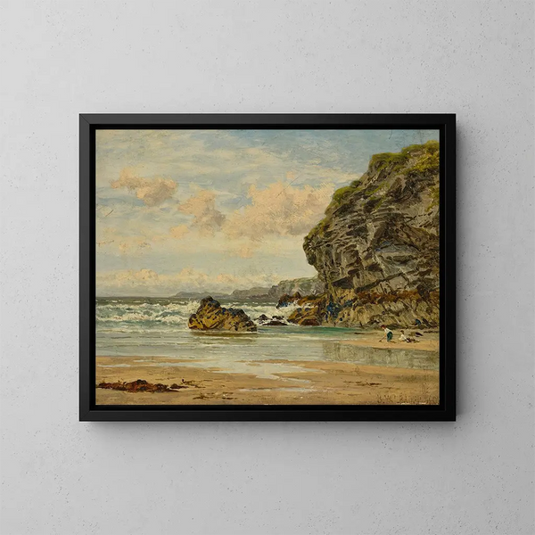 Falaises cornouaillaises à Newquay - Benjamin Williams Leader — inramlat konstverk på väggen