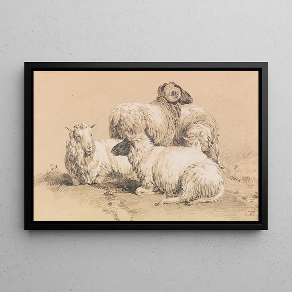Benno Raffael Adam - Four sheep.webp