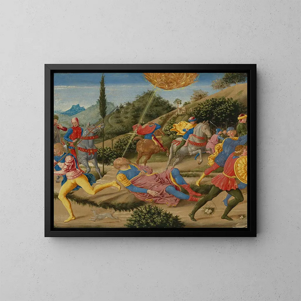 La conversion de saint Paul - Benozzo Gozzoli — inramlat konstverk på väggen
