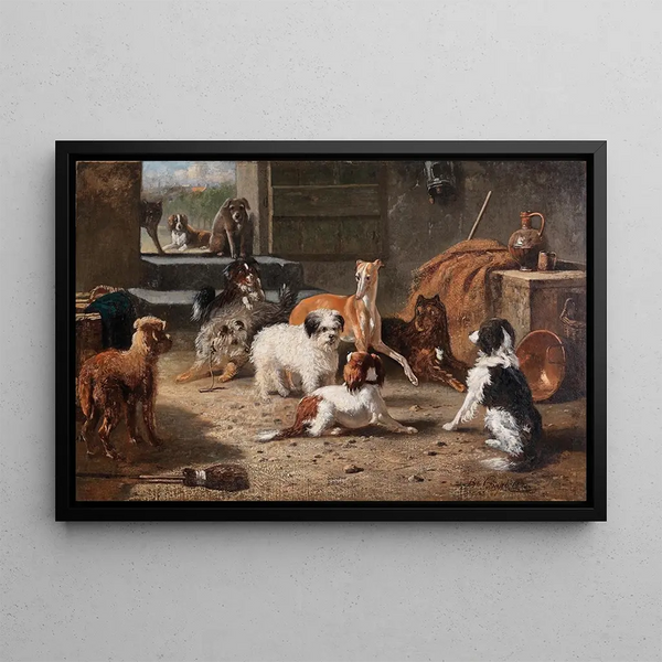 Livet av en hund - Bernard te Gempt — inramlat konstverk på väggen