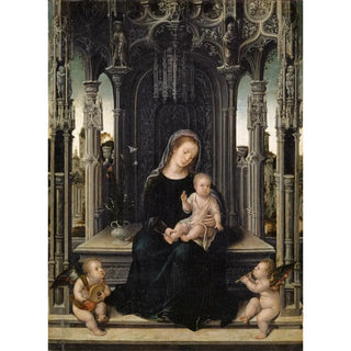 Bernard van Orley - Virgin and Child with Music Making Angels.webp
