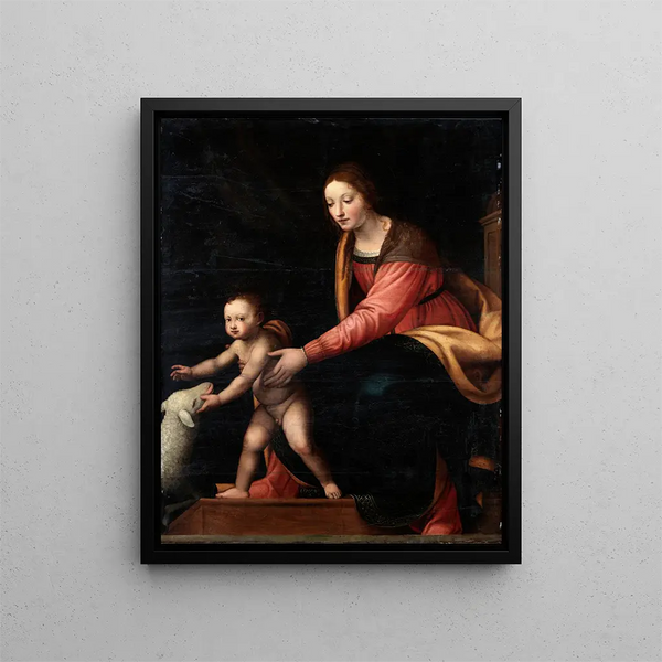 Vierge à l'Enfant - Bernardino Luini — inramlat konstverk på väggen