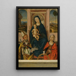 Bernardino di Bosio Zaganelli - The Madonna And Child Enthroned With Saints Petronius And Catherine Of Alexandria.webp