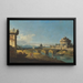 Capriccio med romerska monument, inklusive Castel Sant'Angelo och Peterskyrkan - Bernardo Bellotto — inramlat konstverk på väggen