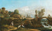 landskapskapriccio med klassiska och medeltida motiv och några byggnader i Dresden - Bernardo Bellotto — vy av konstverket