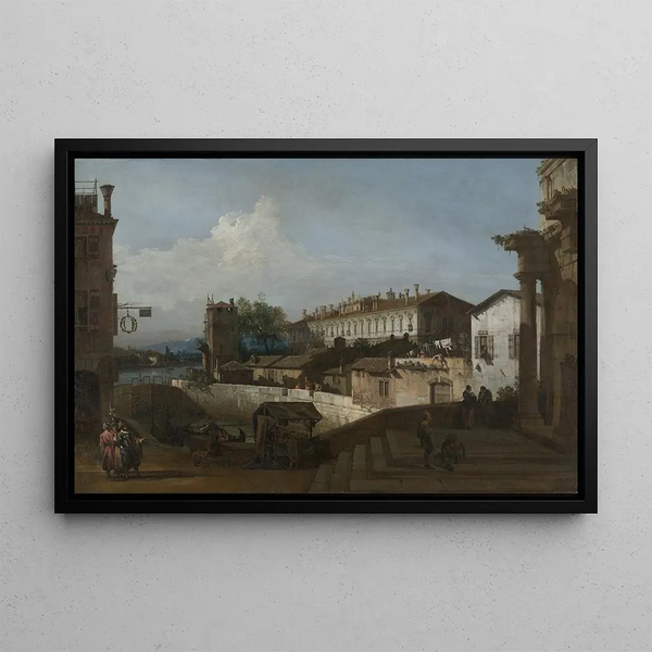L'Écluse à Dolo - Bernardo Bellotto — inramlat konstverk på väggen