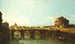 Vue du Tibre à Rome avec le Castel Sant'Angelo - Bernardo Bellotto — vy av konstverket