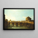 Vue du Tibre à Rome avec le Castel Sant'Angelo - Bernardo Bellotto — inramlat konstverk på väggen