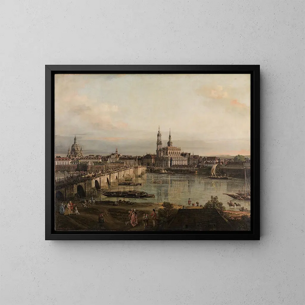 Vy av Dresden - Bernardo Bellotto — inramlat konstverk på väggen