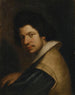 Porträtt av en man med en jordgubbe - Bernardo Strozzi — vy av konstverket