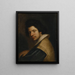 Porträtt av en man med en jordgubbe - Bernardo Strozzi — inramlat konstverk på väggen