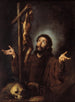 Sankt Franciskus av Assisi som dyrkar korset - Bernardo Strozzi — vy av konstverket