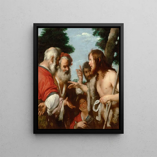 Le sermon de saint Jean-Baptiste - Bernardo Strozzi — inramlat konstverk på väggen