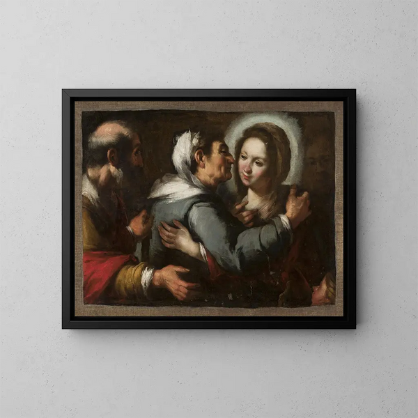 Visitation - Bernardo Strozzi — inramlat konstverk på väggen