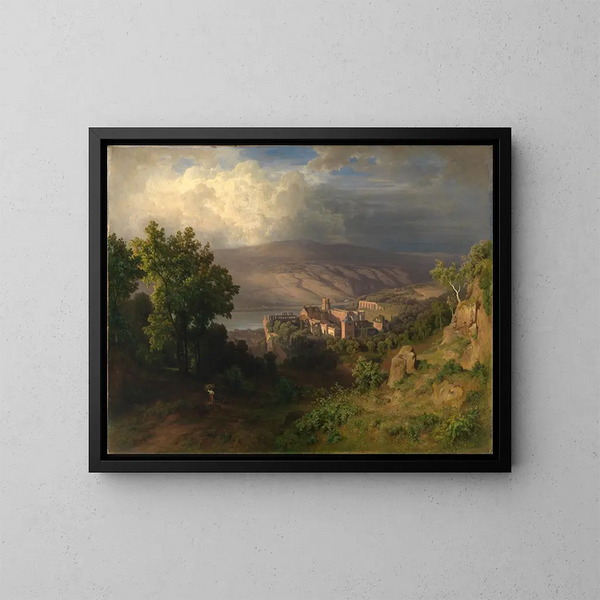 Vue sur Heidelberg - Bernhard Fries — inramlat konstverk på väggen
