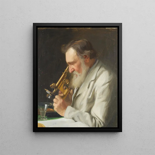 Bernhard sterman - Alex Niskov with a microscope.webp