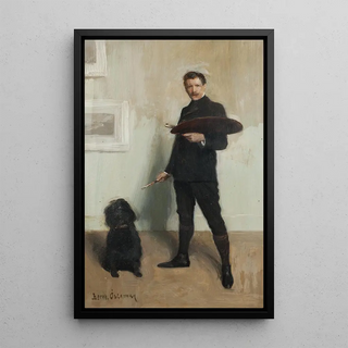 Bernhard sterman - Selfportrait with dog.webp