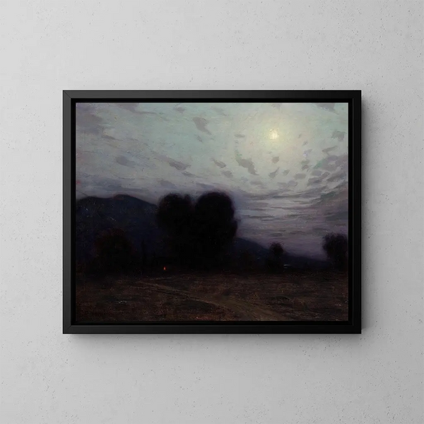 Landskap i månsken - Birge Harrison — inramlat konstverk på väggen