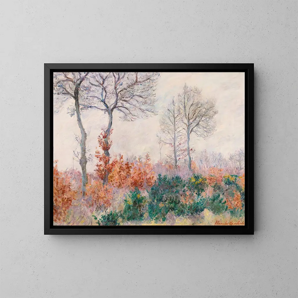 i snittad trä i höst - Blanche Hoschedé-Monet — inramlat konstverk på väggen
