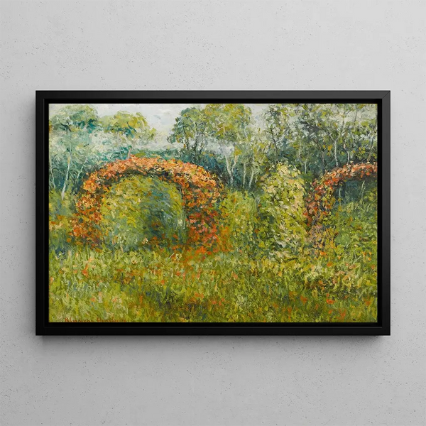 La roseraie de Giverny - Blanche Hoschedé-Monet — inramlat konstverk på väggen