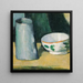 Bol och mjölkkanna - Paul Cézanne — inramlat konstverk på väggen