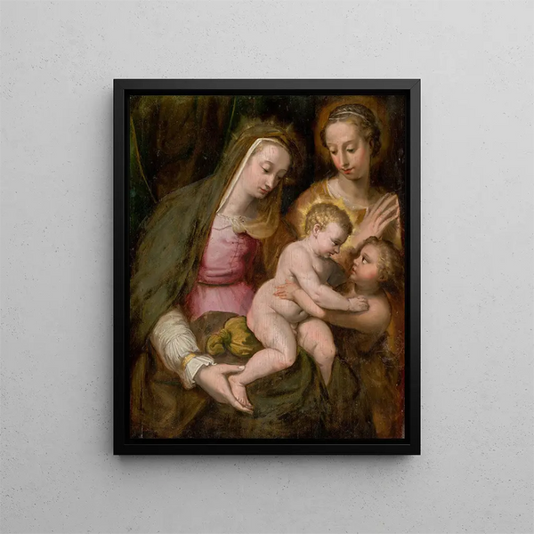 La Sainte Famille - École bolonaise — inramlat konstverk på väggen