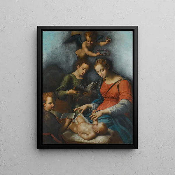 La Nativité - École bolonaise — inramlat konstverk på väggen