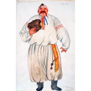 Boris Kustodiev - Costume Design for Kum from The Fair at Sorochyntsi by Modest Mussorgsky.webp