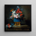 Bouquet de fleurs dans un vase en porcelaine bleue - Anne Vallayer — inramlat konstverk på väggen