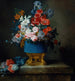 Bouquet de fleurs dans un vase en porcelaine bleue - Anne Vallayer — vy av konstverket