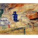Reproduktion av målningen Bouteilles bleues et poulet - James Ensor