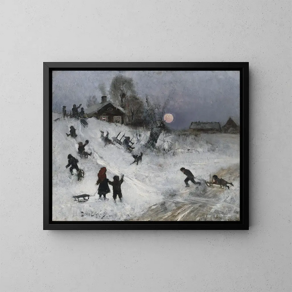 Traîneau - Bruno Liljefors — inramlat konstverk på väggen