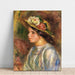 Reproduktion av målningen av kvinnobuste, halmhatt med dekoration - Pierre-Auguste Renoir