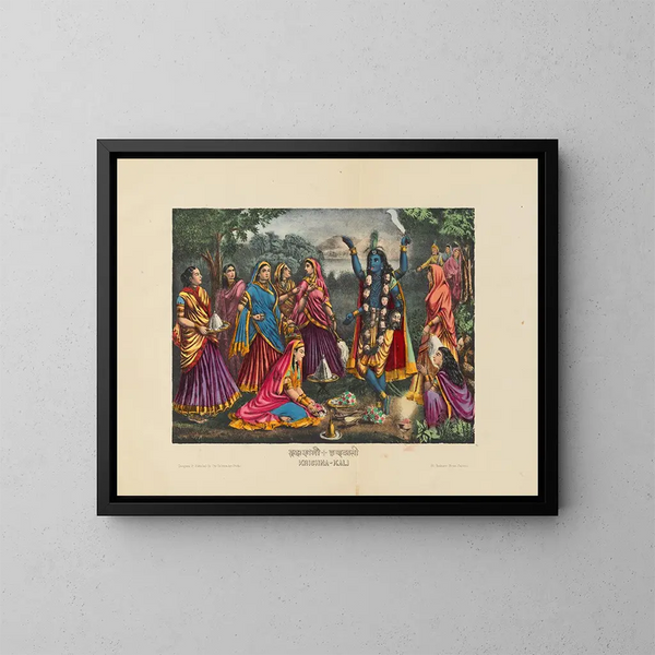 Krishna Kali - Calcutta Art Studio — inramlat konstverk på väggen