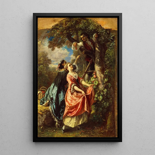 CamilleJosephEtienne Roqueplan - Rousseau and Mlle Galley gathering Cherries.webp