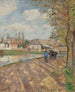 vägen vid Saint-Ouen-l'Aumône sluss - Camille Pissarro — vy av konstverket