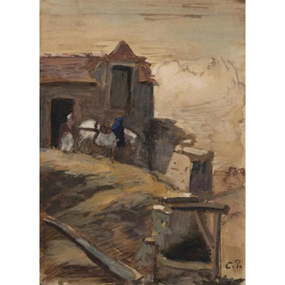 Camille Pissarro - Cheval blanc devant une ferme.webp