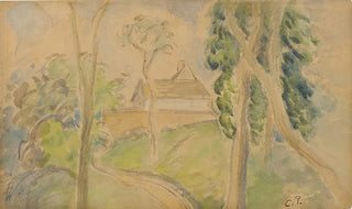 Camille Pissarro - Country Scene with a House along a Road.webp