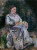 Julie Pissarro i trädgården - Camille Pissarro — vy av konstverket