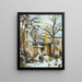 La Maison Rondest sous la neige Pontoise ou Chemin de l'Hermitage Pontoise sous la neige - Camille Pissarro — inramlat konstverk på väggen