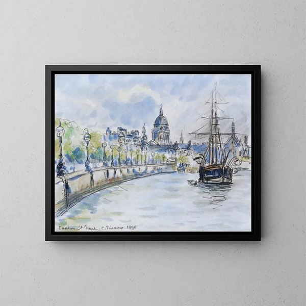 Cathédrale Saint-Paul de Londres - Camille Pissarro — inramlat konstverk på väggen