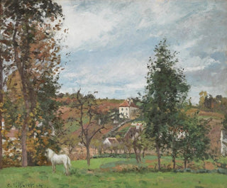 Camille Pissarro - Paysage Avec Cheval Blanc Dans Un Pr Lhermitage Pontoise.webp