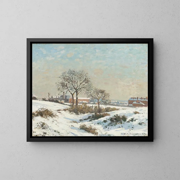 snölandskap i South Norwood - Camille Pissarro — inramlat konstverk på väggen